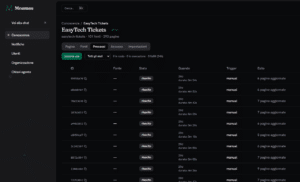 Dashboard processi di upload